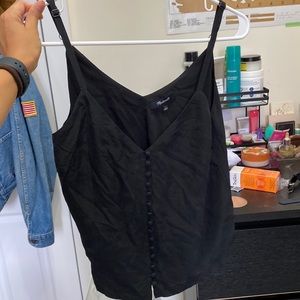Madewell black button down 100% silk cami